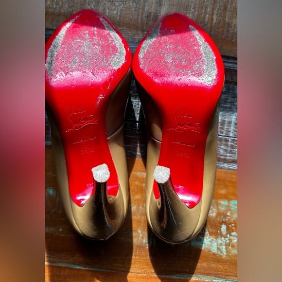 CHRISTIAN LOUBOUTIN DECOLLETE 868 NUDE PATENT CALF LEATHER - Size 35.5 - Picture 5 of 10